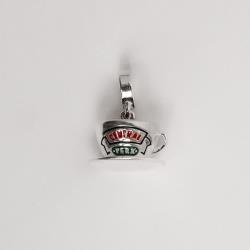 Berloque pingente xícara de café Central Perk Friends 13mm resina