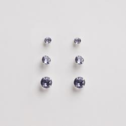 Trio zircônia redonda 3, 4 e 5mm lilás
