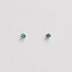 Brinco zircônia redonda turmalina 3mm
