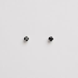 Brinco zircônia redonda ônix 3mm