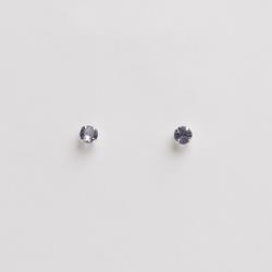 Brinco zircônia redonda lilás 3mm