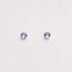 Brinco zircônia redonda lilás 4mm