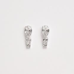 Brinco ear cuff zircônias ovais e redonda
