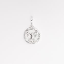Pingente medalha vazada Espírito Santo cravejado 13mm