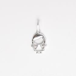 Pingente menina detalhe zircônias 12mm