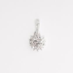 Pingente zircônia coração com cravejado 7mm cristal