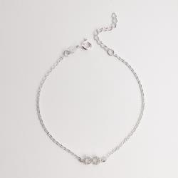 Pulseira entremeio infinito cravejado 9mm 17+3cm