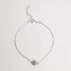 Pulseira entremeio zircônia redonda com cravejado 8mm 17+3cm