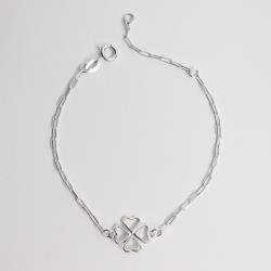Pulseira entremeio trevo vazado 12mm corrente cartier 19cm