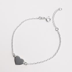 Pulseira entremeio coração 11mm corrente cadeado 16+4cm