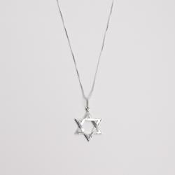 Colar pingente estrela de Davi 22mm 45cm