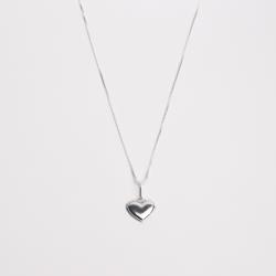 Colar pingente coração borda com bolinhas 12mm 40cm