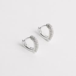 Argola click gota 10mm triplo cravejado