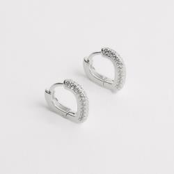 Argola click gota 12mm triplo cravejado