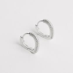 Argola click gota 13mm triplo cravejado