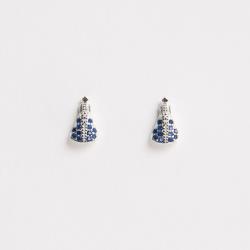 Brinco Nsa. Sra. Aparecida cravejada safira 9mm