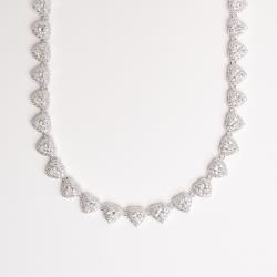 Colar Riviera 6.0 zircônias coração 40cm com 2 fechos