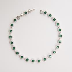 Pulseira Riviera 5.7 zircônias esmeralda 19cm com 2 fechos