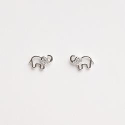 Brinco elefante vazado cabeça cravejada 10mm