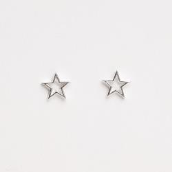 Brinco estrela lisa vazada 7mm