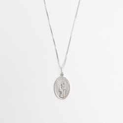 Colar pingente medalha São Judas Tadeu 20mm 45cm