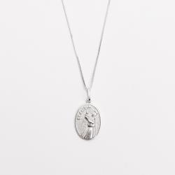 Colar pingente medalha Santo Antônio 20mm 45cm