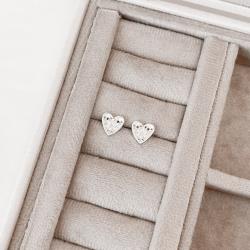 Brinco coração com zircônias 9mm