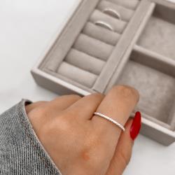 Anel meia aliança fina importada