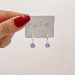 Argola 10mm pingente ametista tarraxa